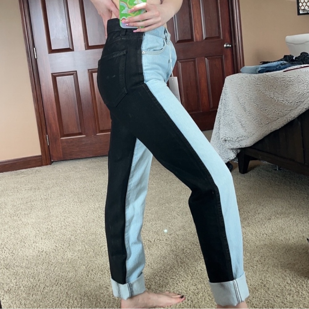 REVICE Black and Blue Two-Toned Denim Jeans